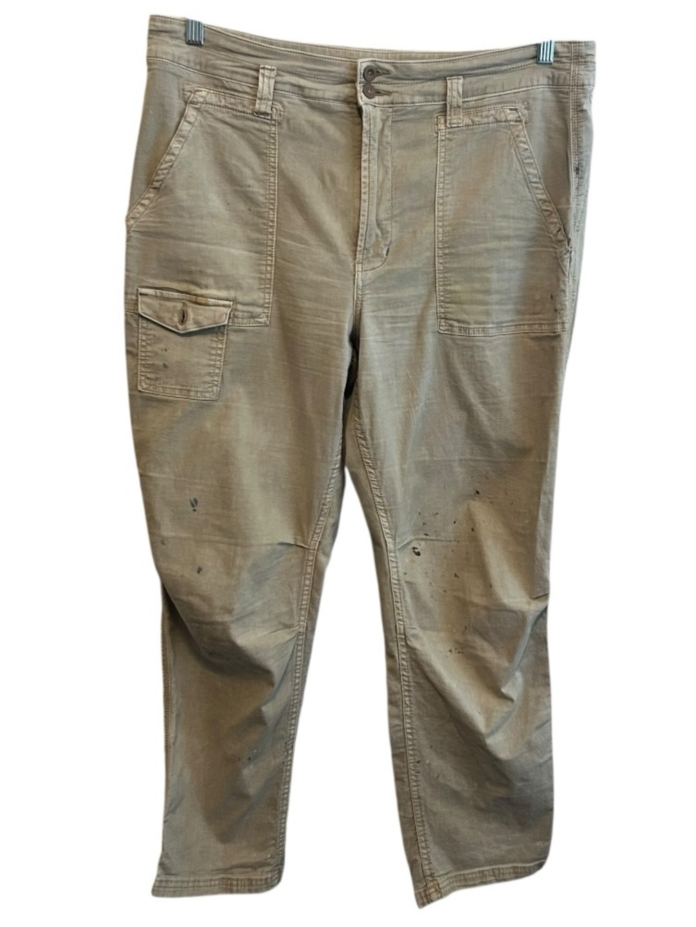 Anthropologie The Wanderer Pants in Khaki with Paint Splatter Print Size 32